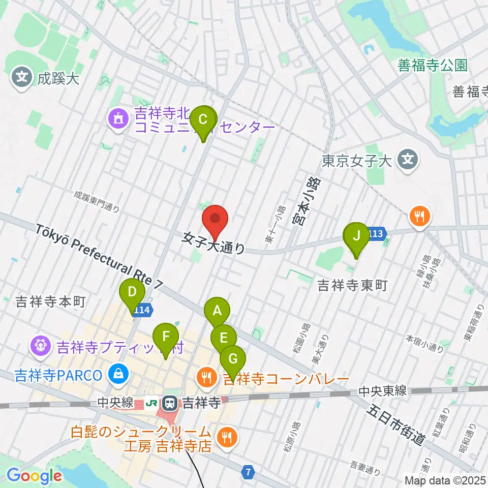 スズキ・メソード吉祥寺センター周辺のホテル一覧地図