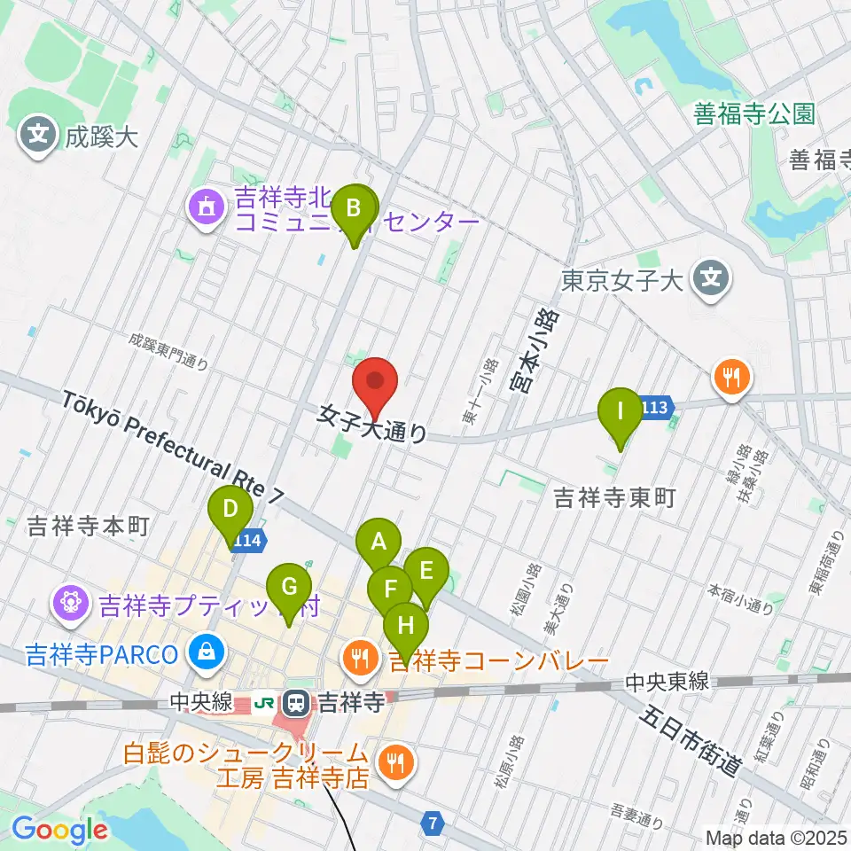 スズキ・メソード吉祥寺センター周辺のホテル一覧地図