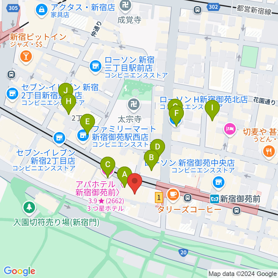 アーツミュージックスクール周辺のホテル一覧地図