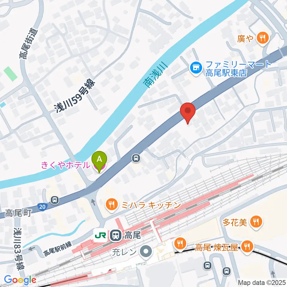 高尾みどり館 音楽教室周辺のホテル一覧地図