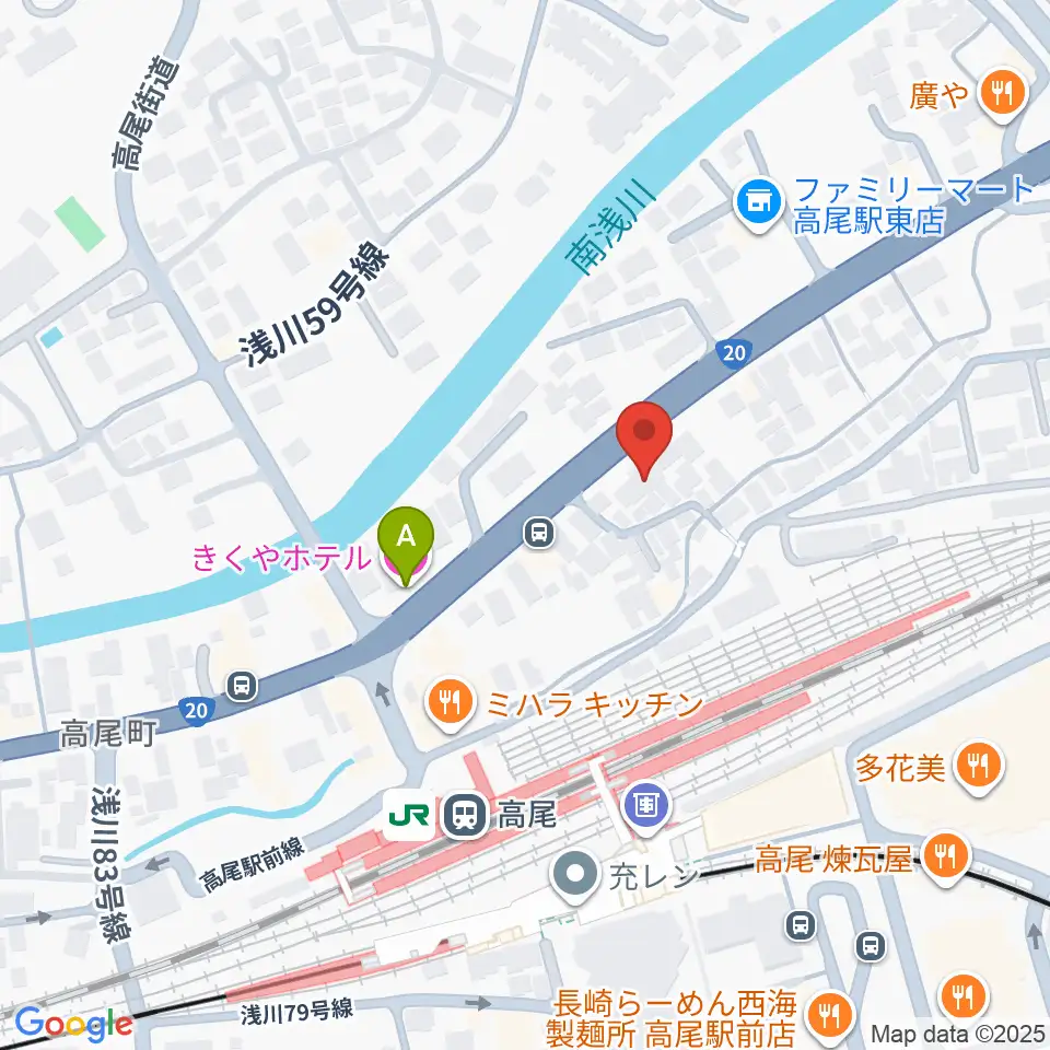 高尾みどり館 音楽教室周辺のホテル一覧地図