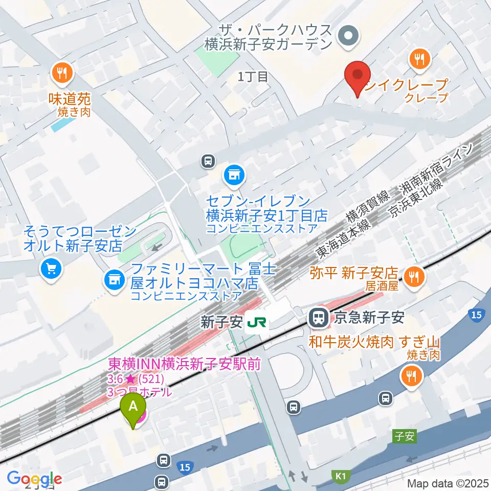 Yuki音楽教室周辺のホテル一覧地図