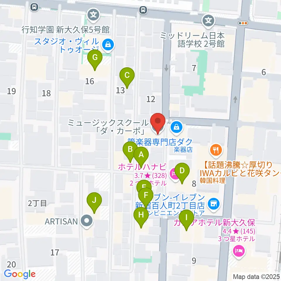 ダ・カーポ周辺のホテル一覧地図