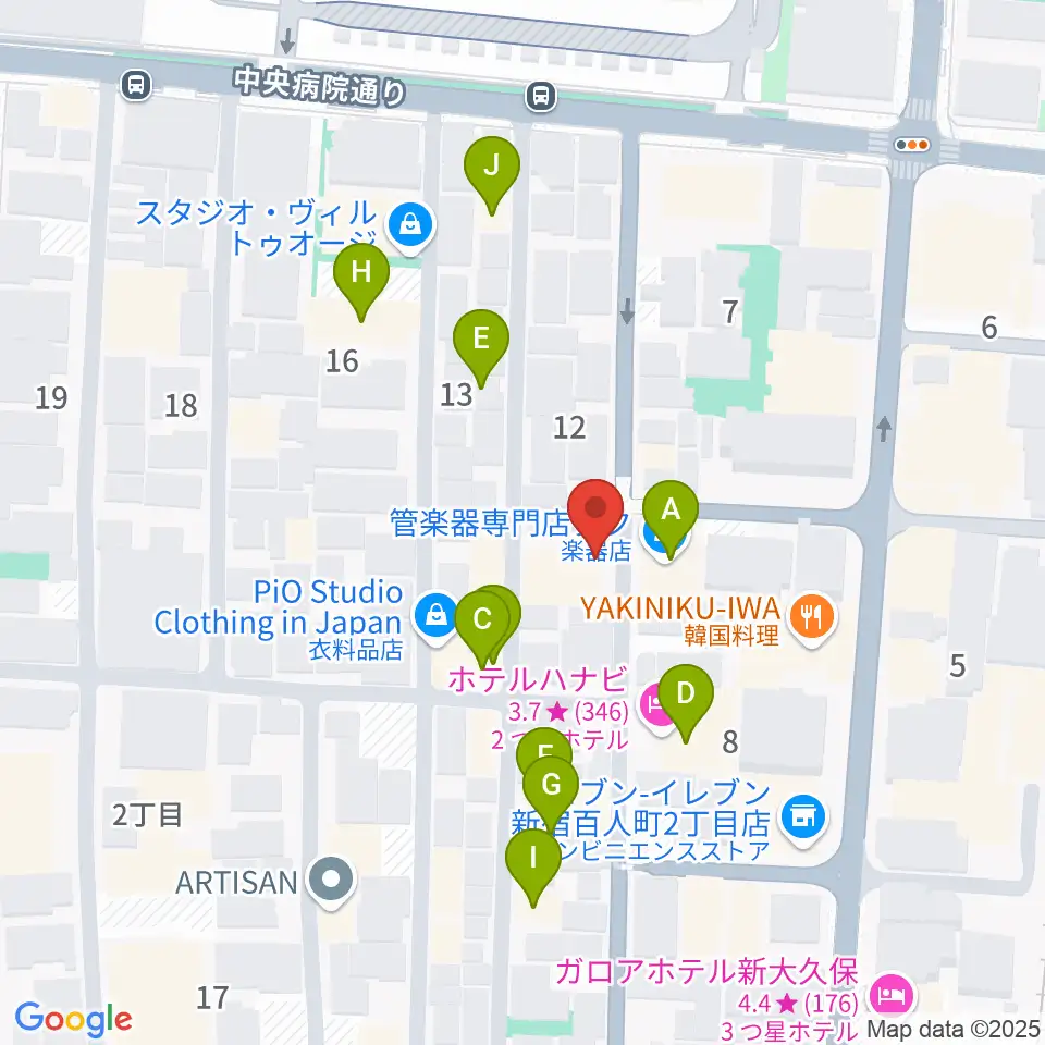 ダ・カーポ周辺のホテル一覧地図