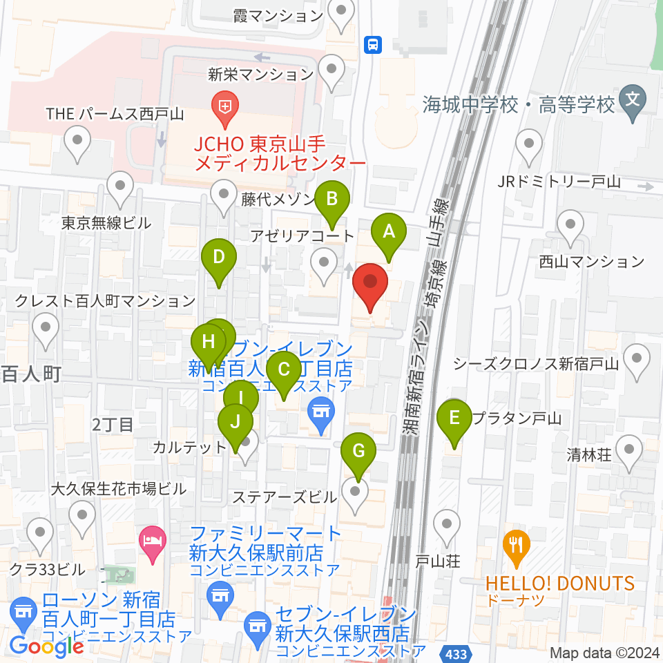 ダ・カーポ デビュー周辺のホテル一覧地図