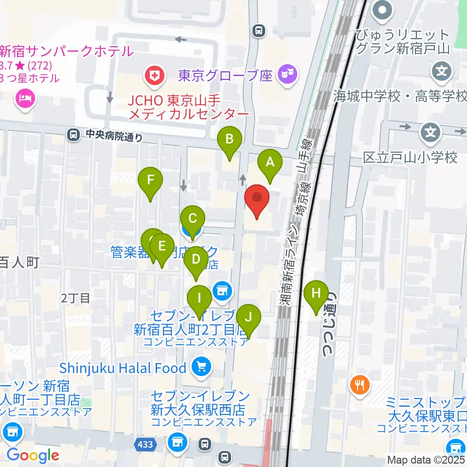 ダ・カーポ デビュー周辺のホテル一覧地図