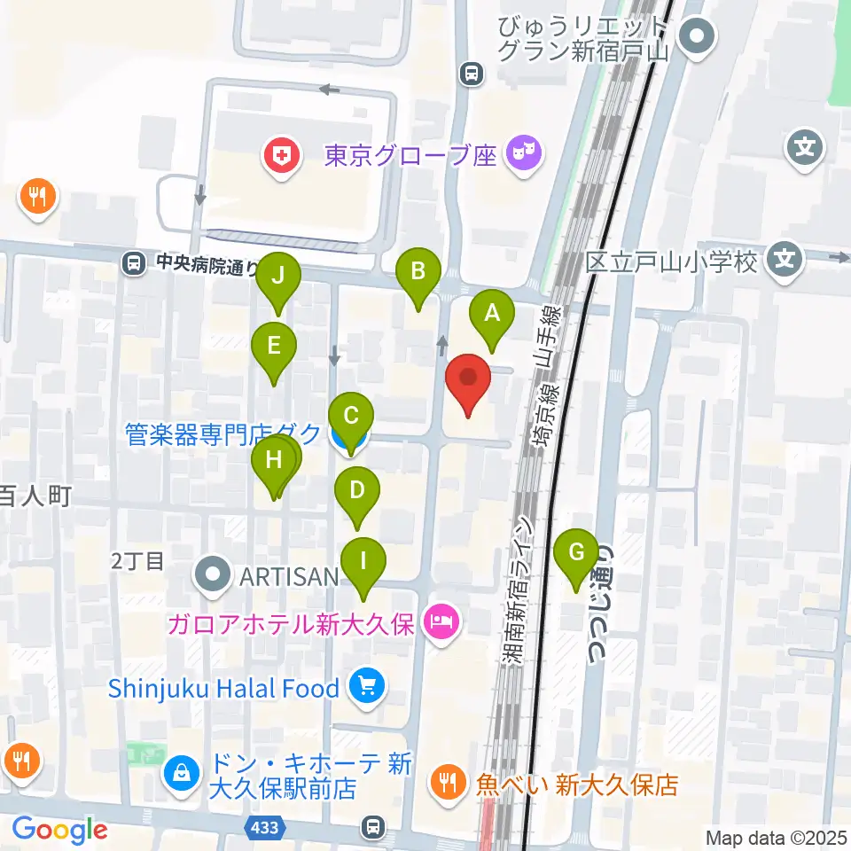 ダ・カーポ デビュー周辺のホテル一覧地図