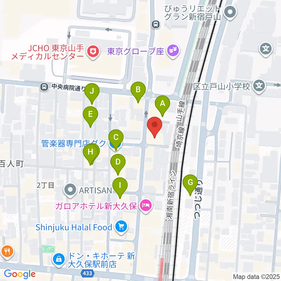 ダ・カーポ デビュー周辺のホテル一覧地図