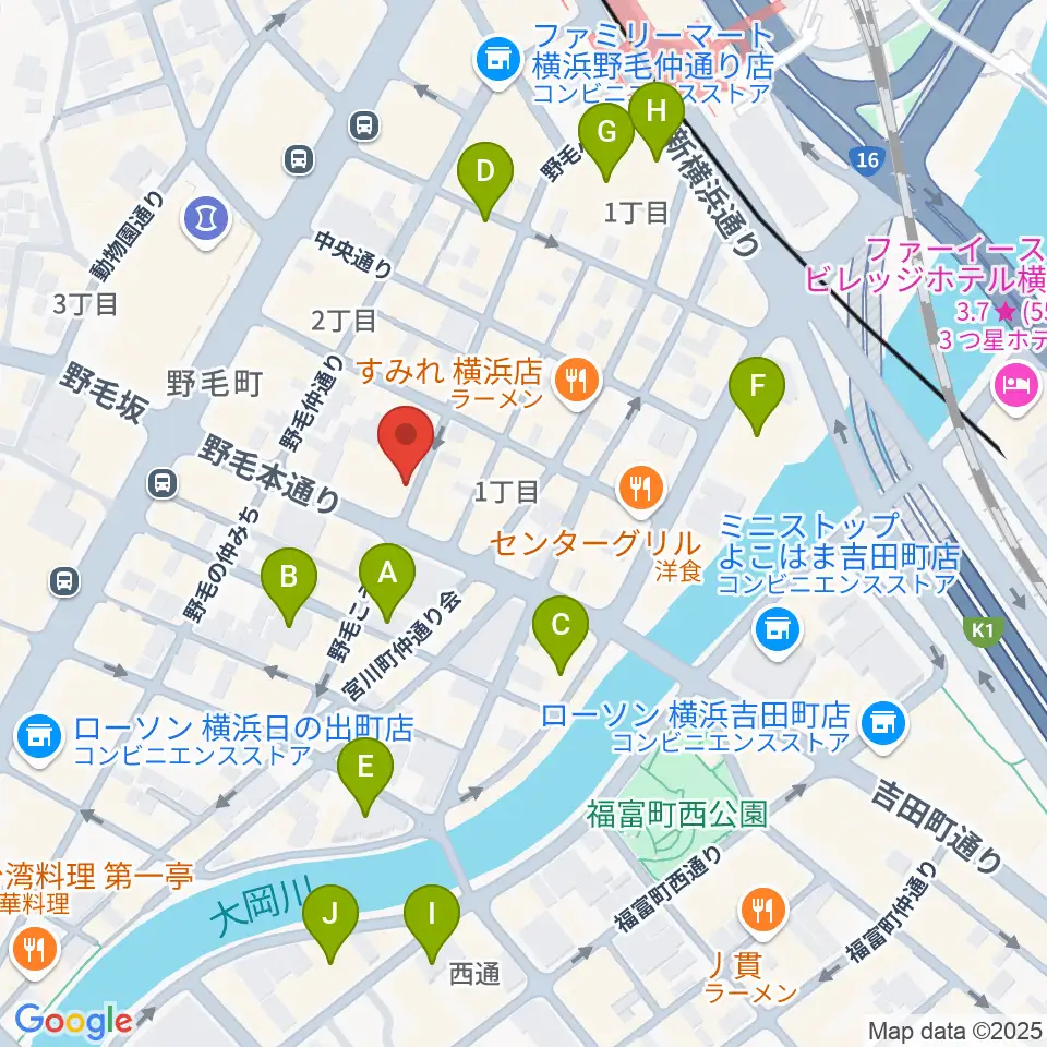 野毛Junk周辺のホテル一覧地図