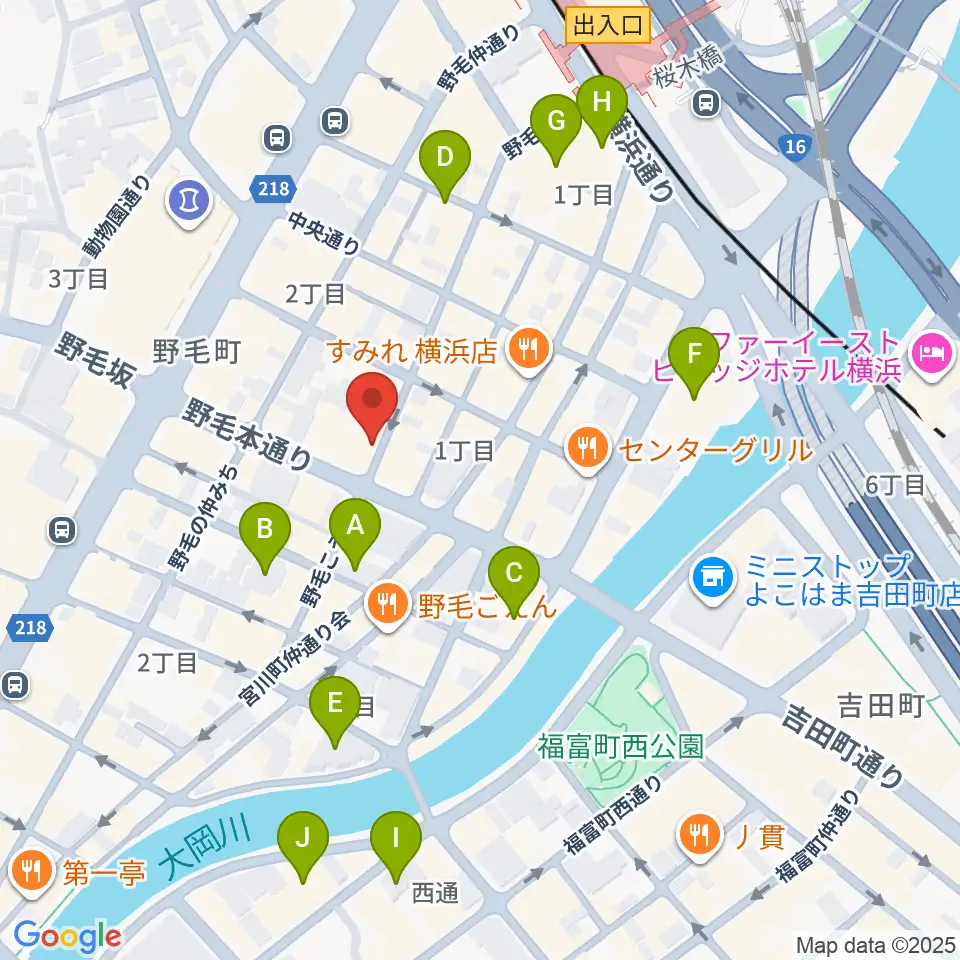 野毛Junk周辺のホテル一覧地図