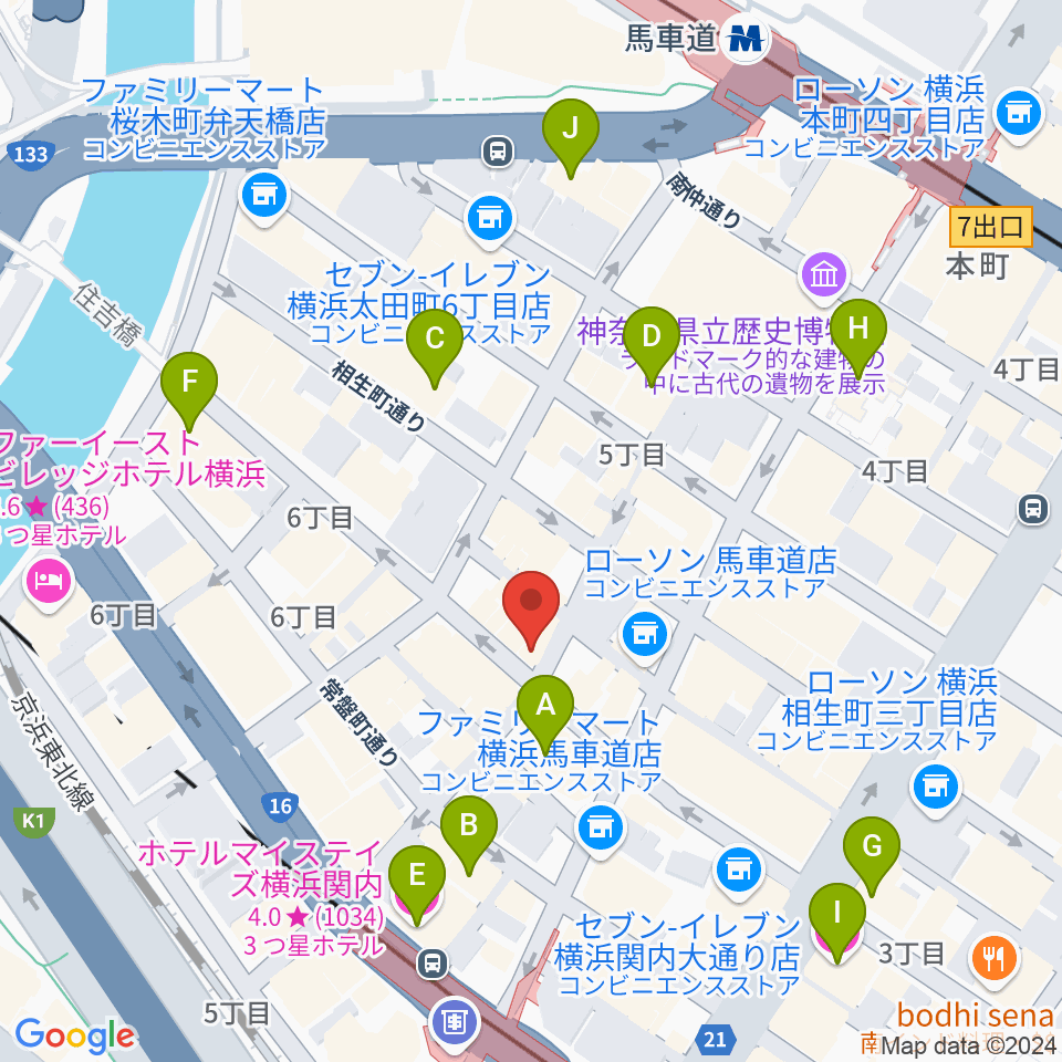 横浜エアジン周辺のホテル一覧地図