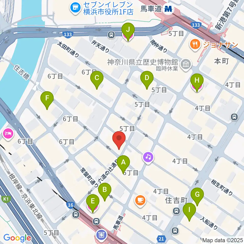 横浜エアジン周辺のホテル一覧地図