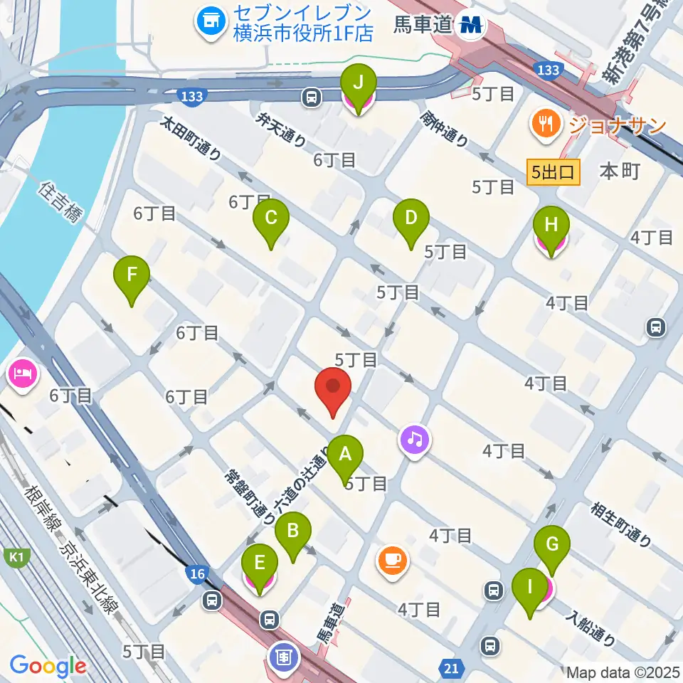 横浜エアジン周辺のホテル一覧地図