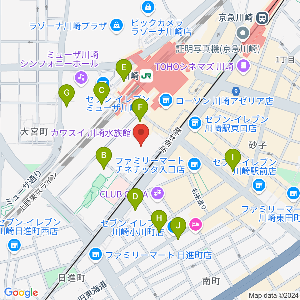 島村楽器 川崎ルフロン店周辺のホテル一覧地図