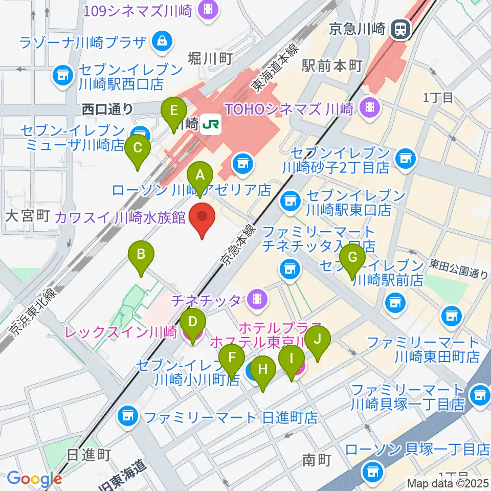 島村楽器 川崎ルフロン店周辺のホテル一覧地図