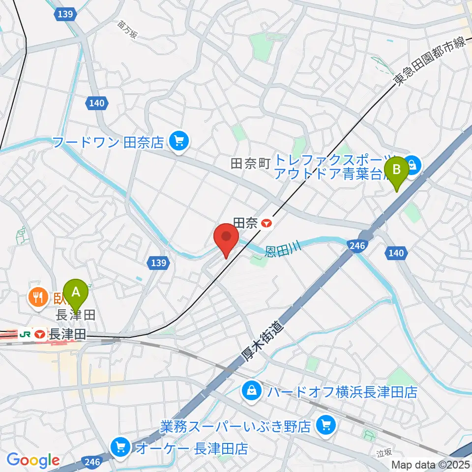 長津田音楽教室タナジアート周辺のホテル一覧地図