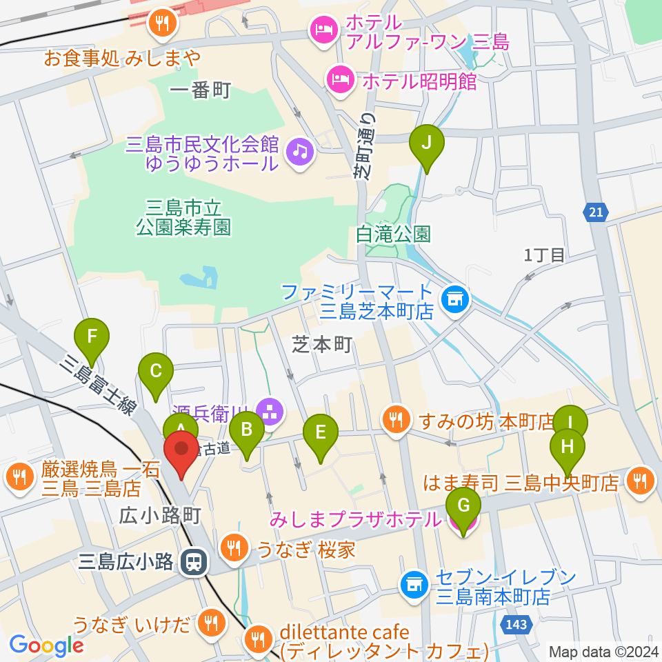 ゴリラハウス周辺のホテル一覧地図