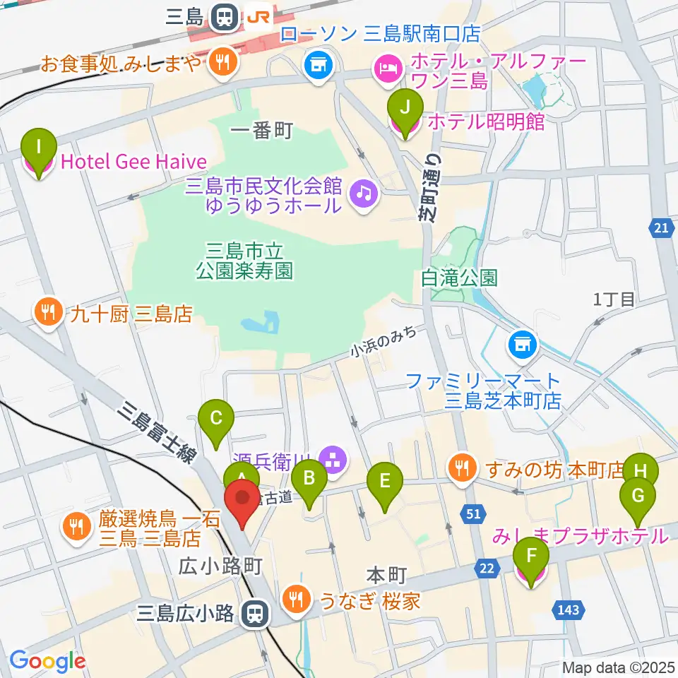 ゴリラハウス周辺のホテル一覧地図