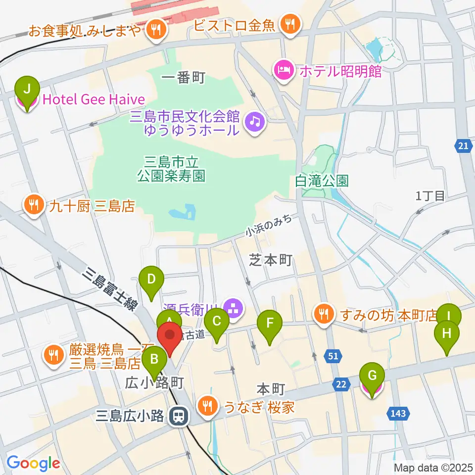 ゴリラハウス周辺のホテル一覧地図