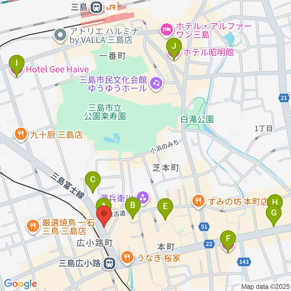 ゴリラハウス周辺のホテル一覧地図