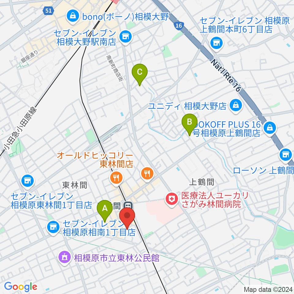 VSP音楽院周辺のホテル一覧地図