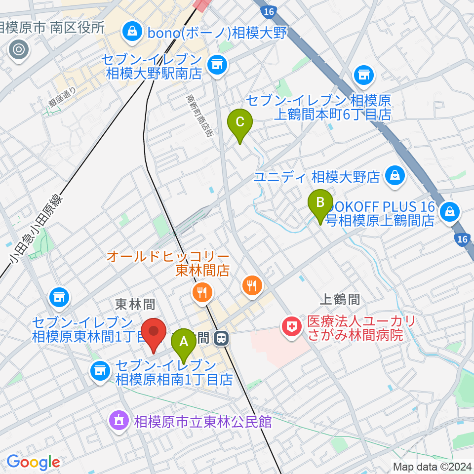 VSPピアノ工房周辺のホテル一覧地図