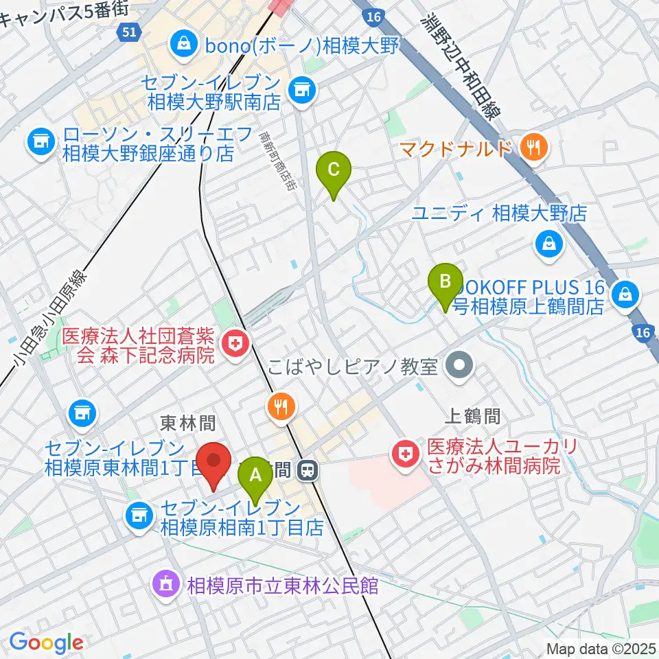 VSPピアノ工房周辺のホテル一覧地図