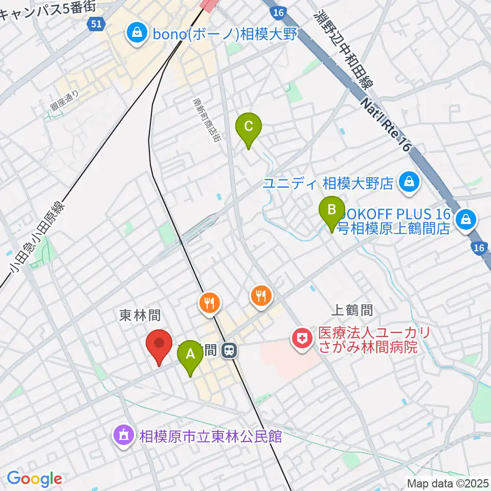 VSPピアノ工房周辺のホテル一覧地図