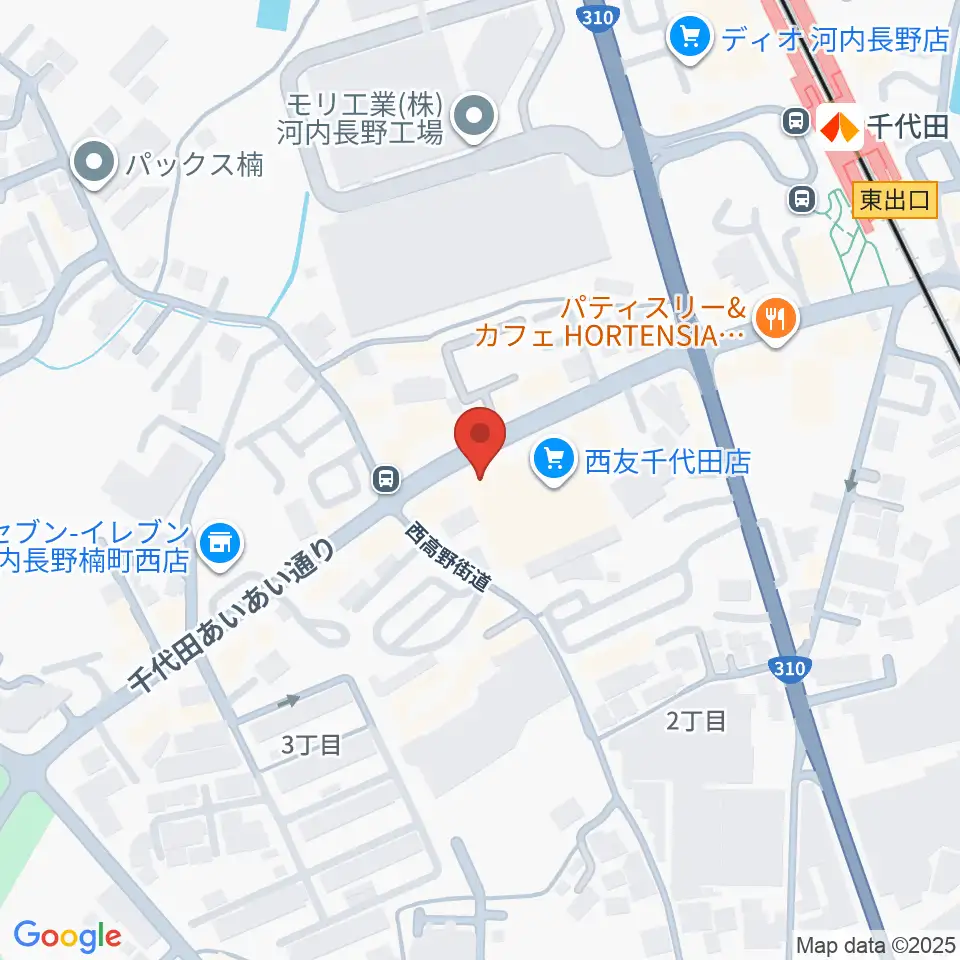 ニシバタ楽器周辺のホテル一覧地図