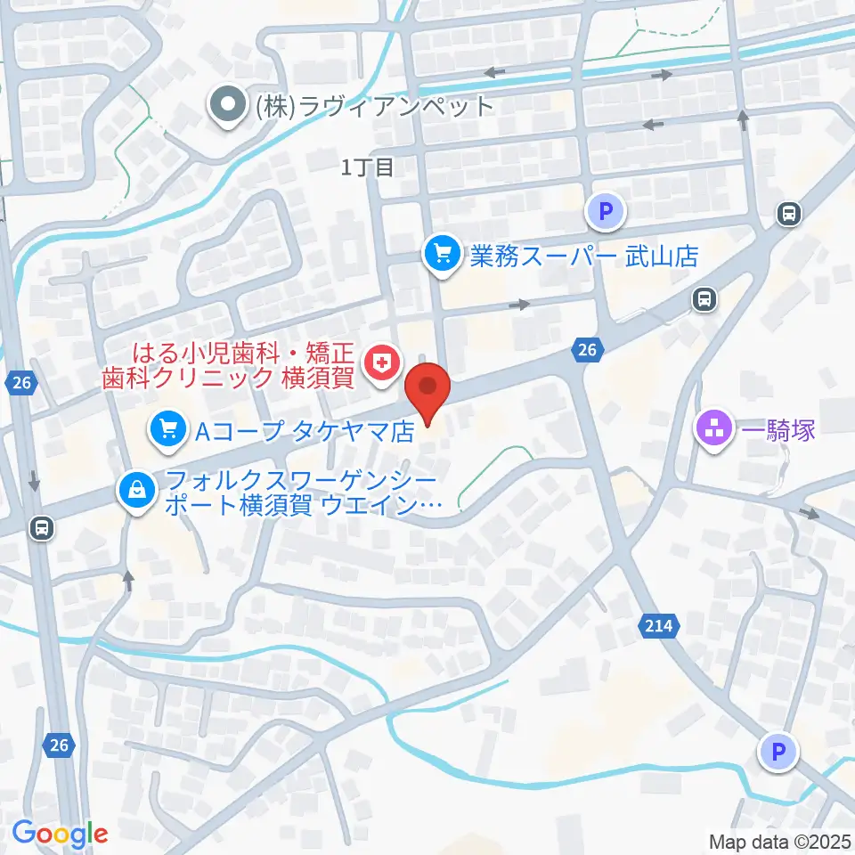 こんちぇると音楽教室周辺のホテル一覧地図