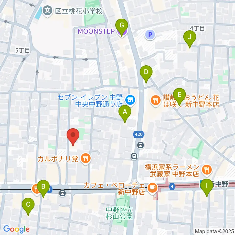 キース工房音楽教室周辺のホテル一覧地図