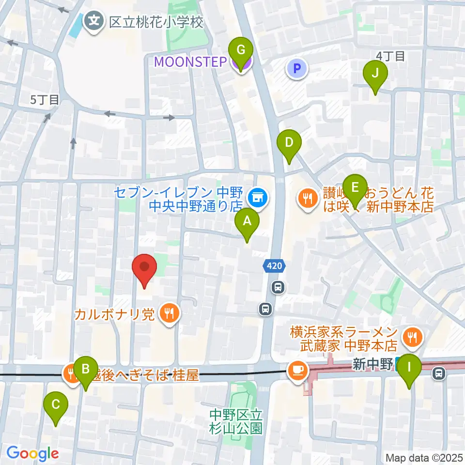 キース工房音楽教室周辺のホテル一覧地図