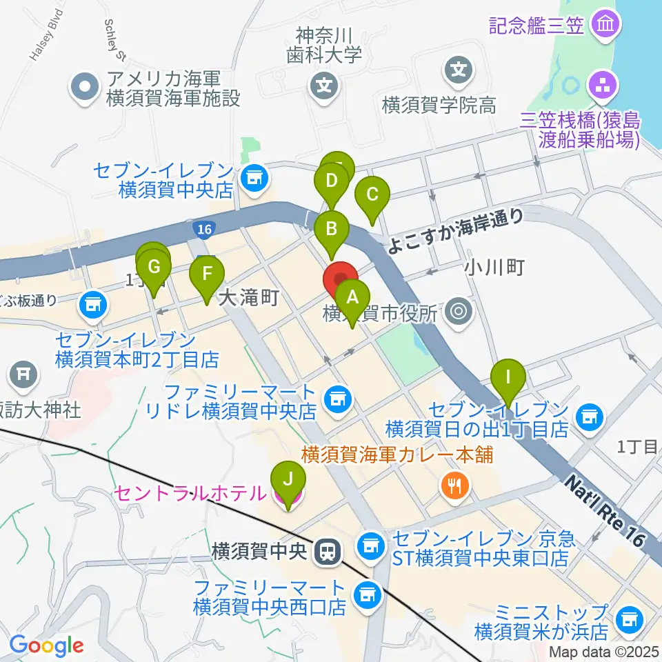 オクターヴ 横須賀中央センター周辺のホテル一覧地図