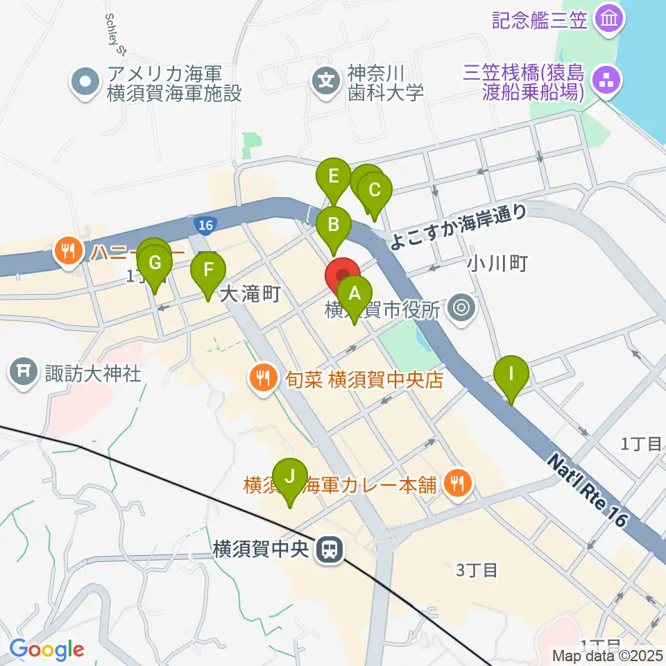 オクターヴ 横須賀中央センター周辺のホテル一覧地図