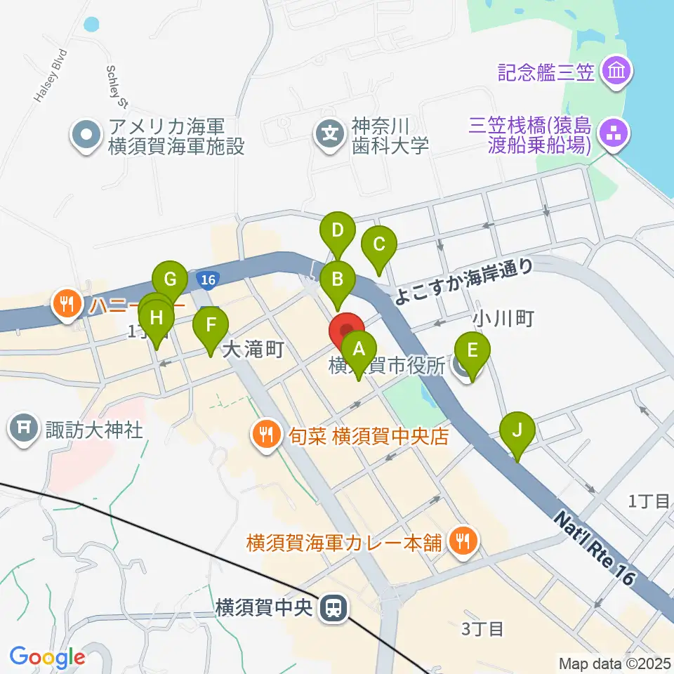 オクターヴ 横須賀中央センター周辺のホテル一覧地図