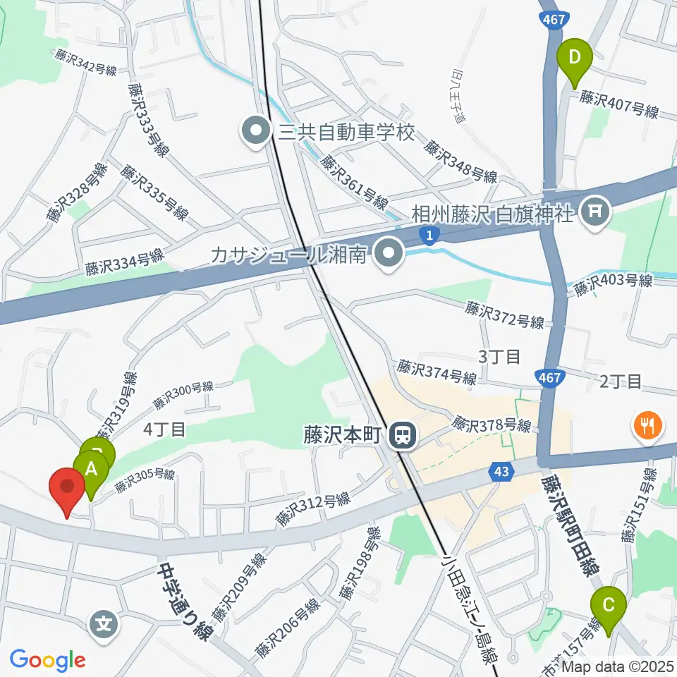 ドルチェ音楽教室 藤沢本町教室周辺のホテル一覧地図
