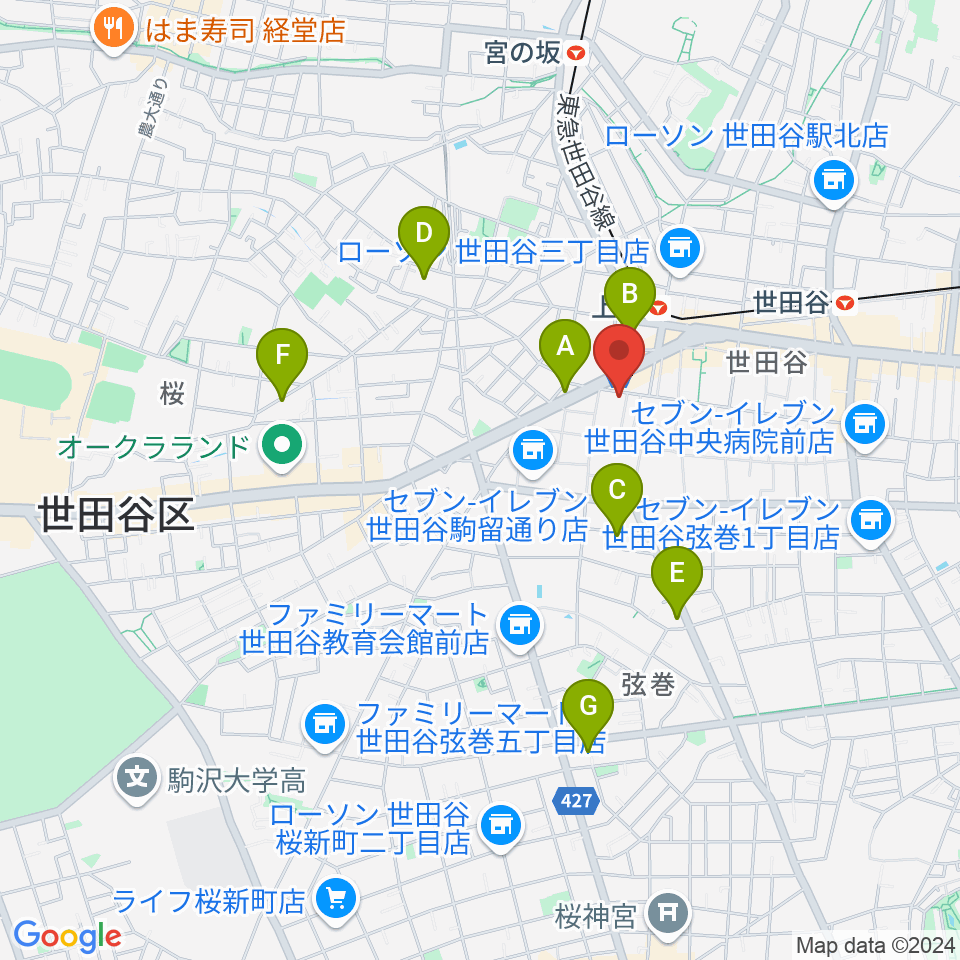 サミー音楽アカデミー周辺のホテル一覧地図