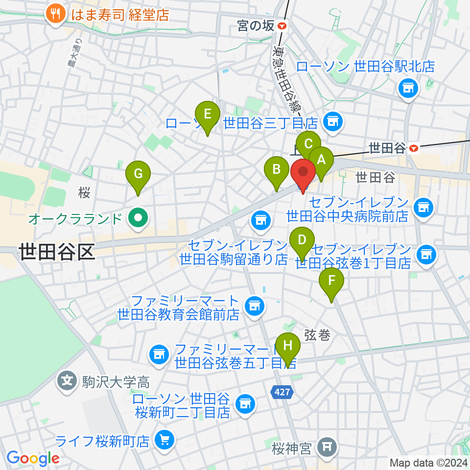 サミー音楽アカデミー周辺のホテル一覧地図