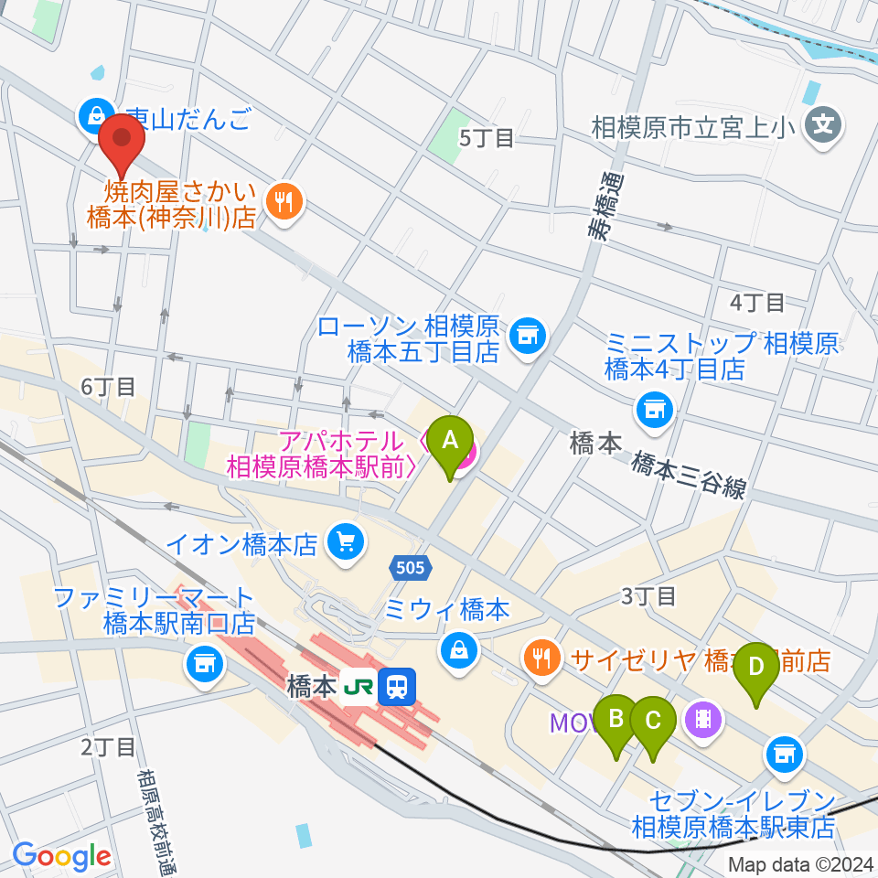 牛久保音楽教室 橋本第2教室周辺のホテル一覧地図