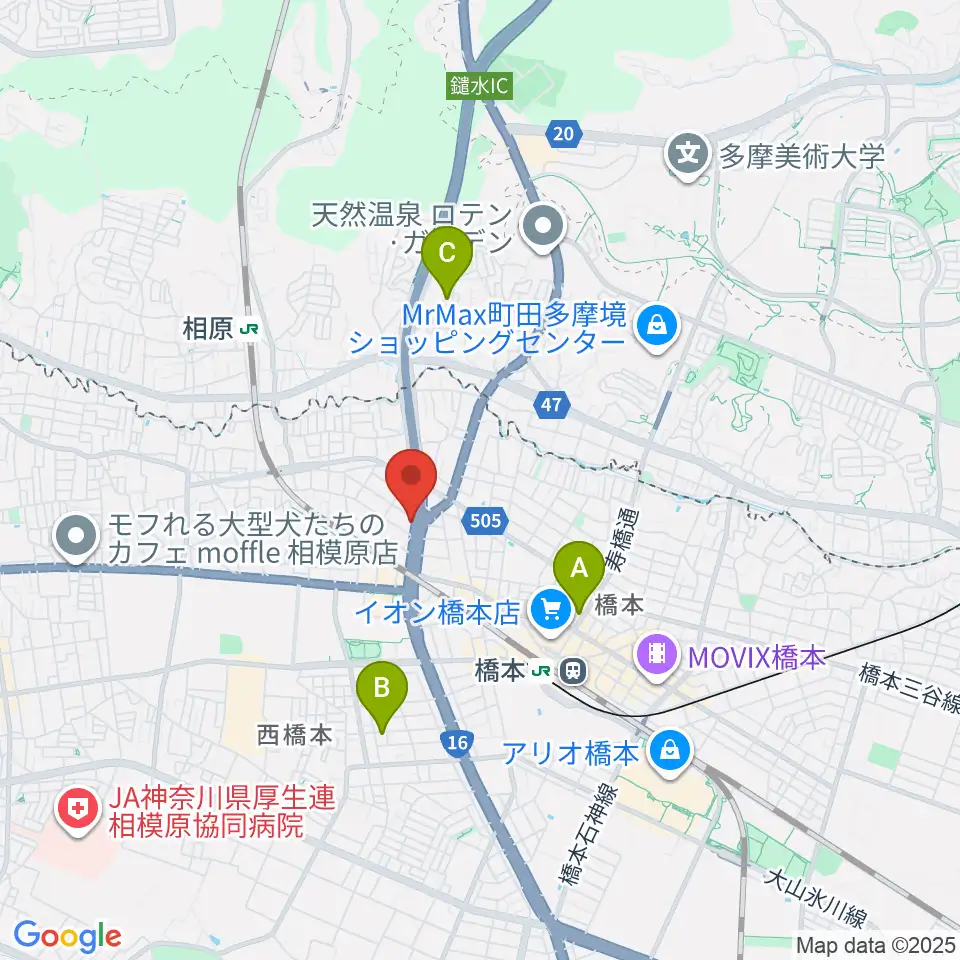 牛久保ピアノ周辺のホテル一覧地図