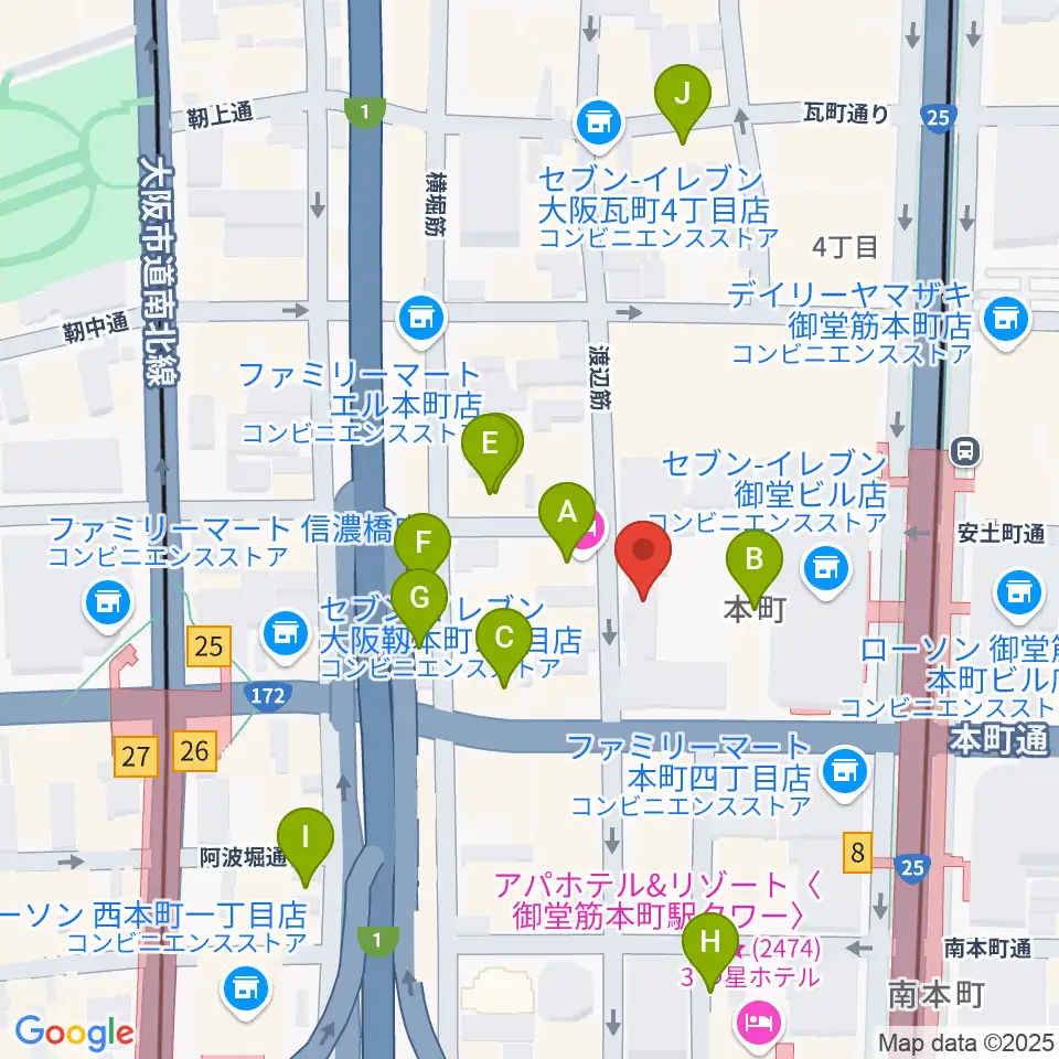 相愛大学附属音楽教室周辺のホテル一覧地図