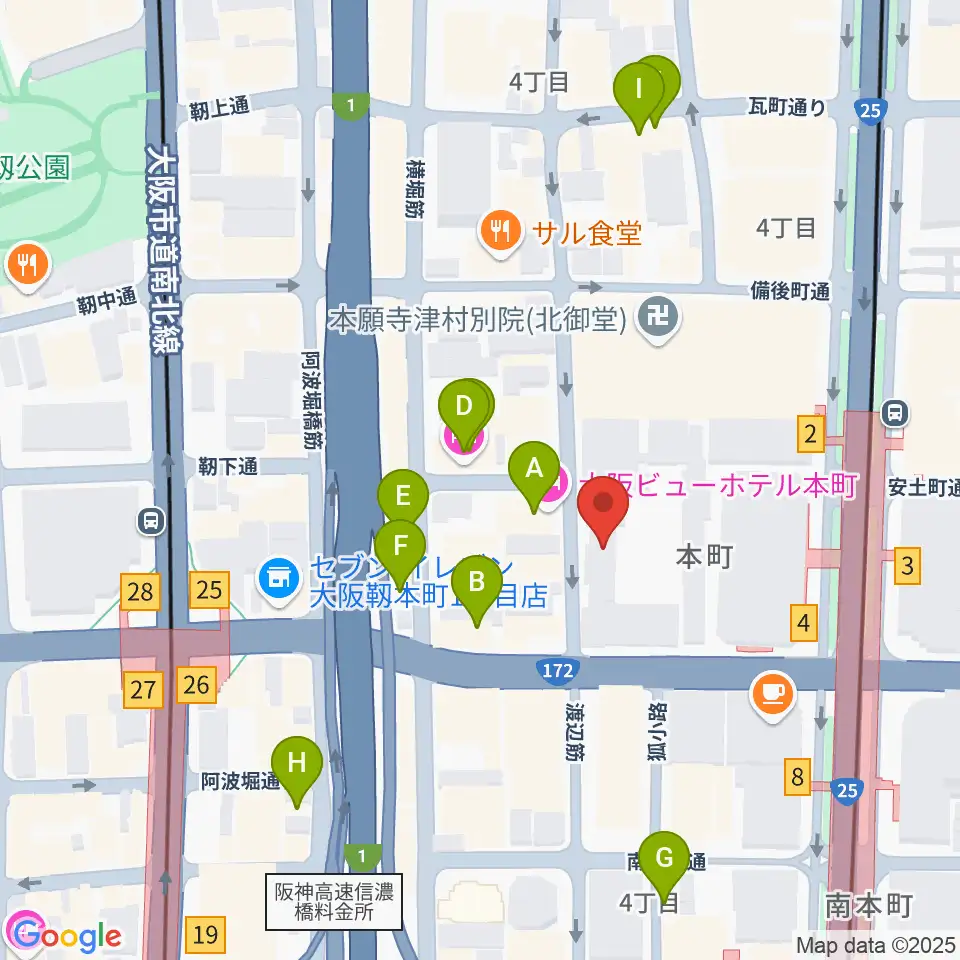 相愛大学附属音楽教室周辺のホテル一覧地図