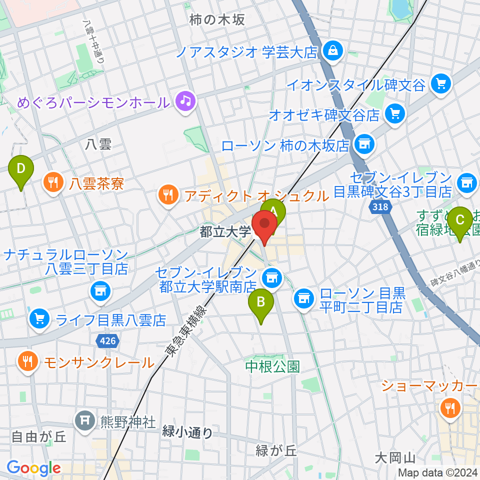 協葉ピアノ音楽教室周辺のホテル一覧地図