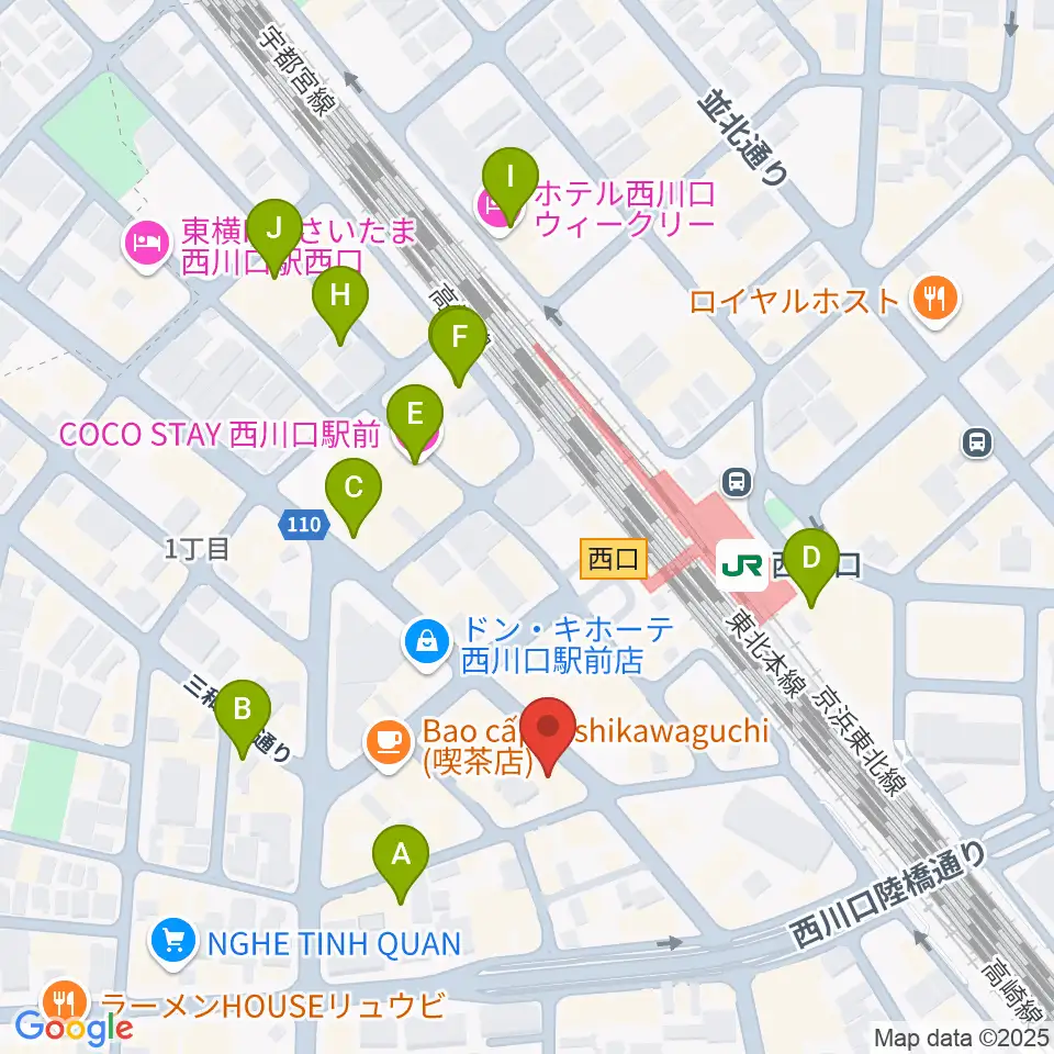 エムズパーカッションラボ周辺のホテル一覧地図