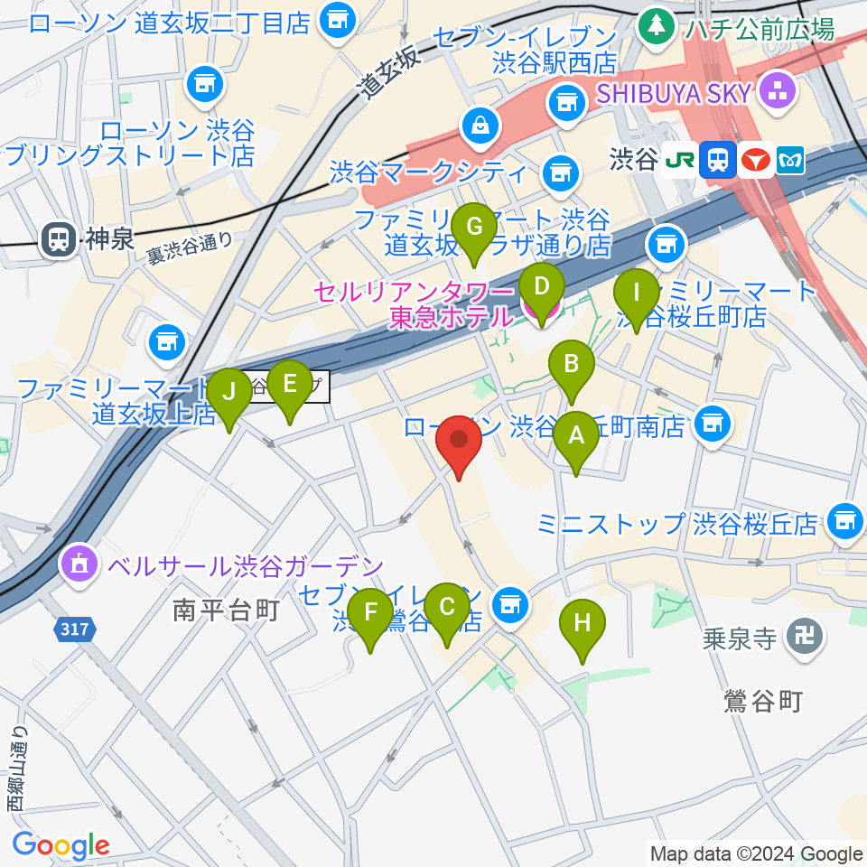 ヴォイトレ・マスター®ヴォーカルレッスン周辺のホテル一覧地図