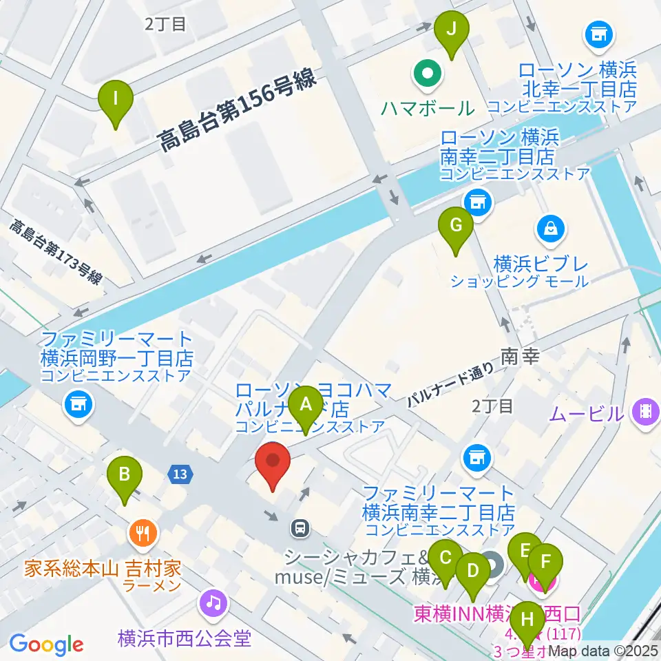 横浜ギタースクール周辺のホテル一覧地図