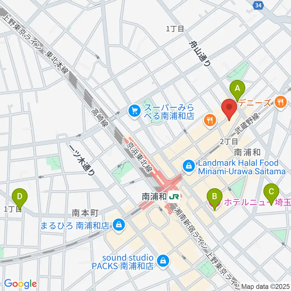 八木音楽教室周辺のホテル一覧地図