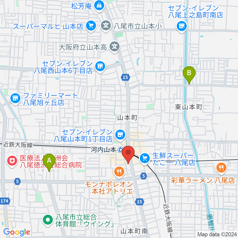 F2音楽教室周辺のホテル一覧地図