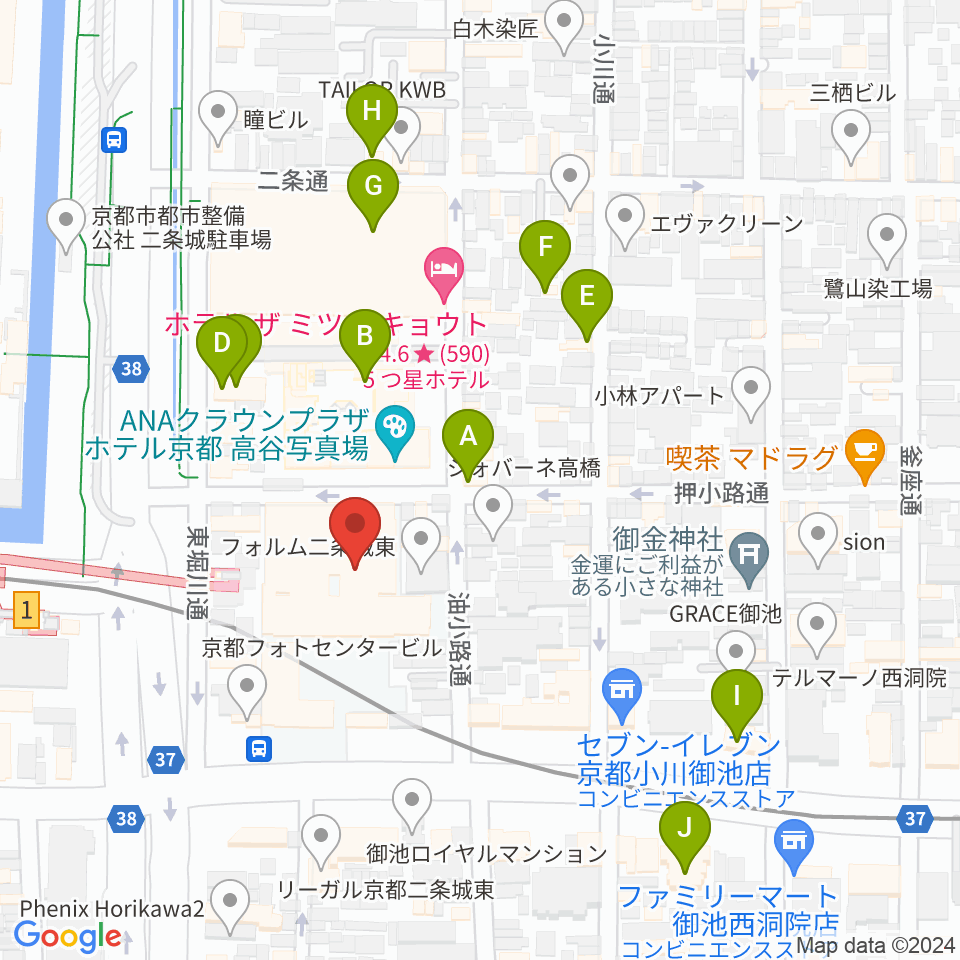 京都子どもの音楽教室周辺のホテル一覧地図