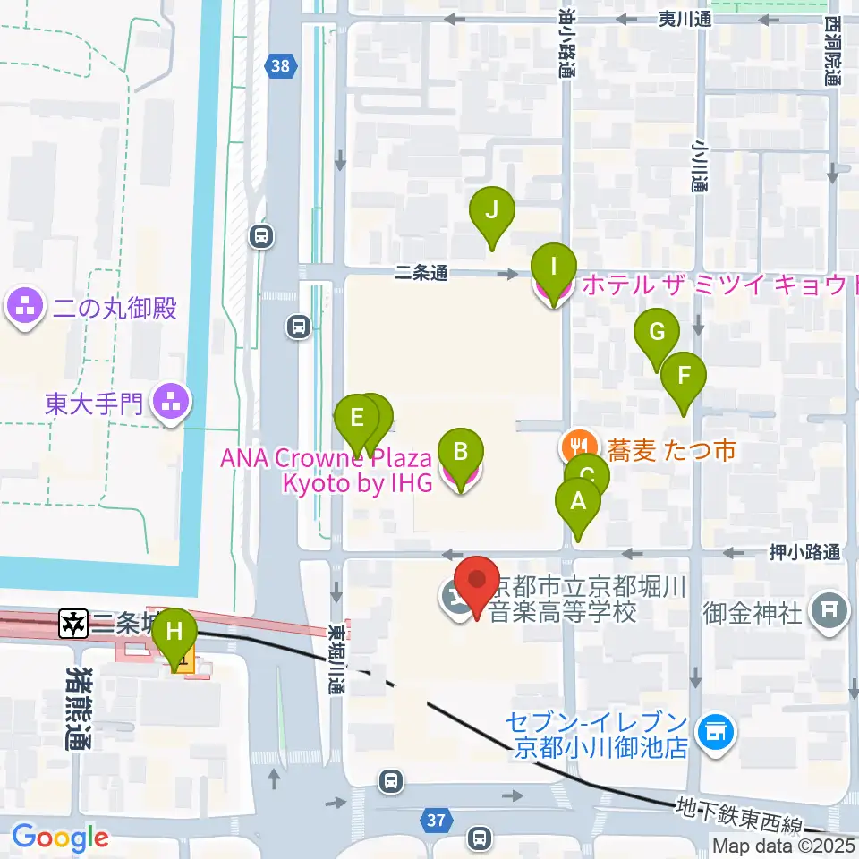 京都子どもの音楽教室周辺のホテル一覧地図